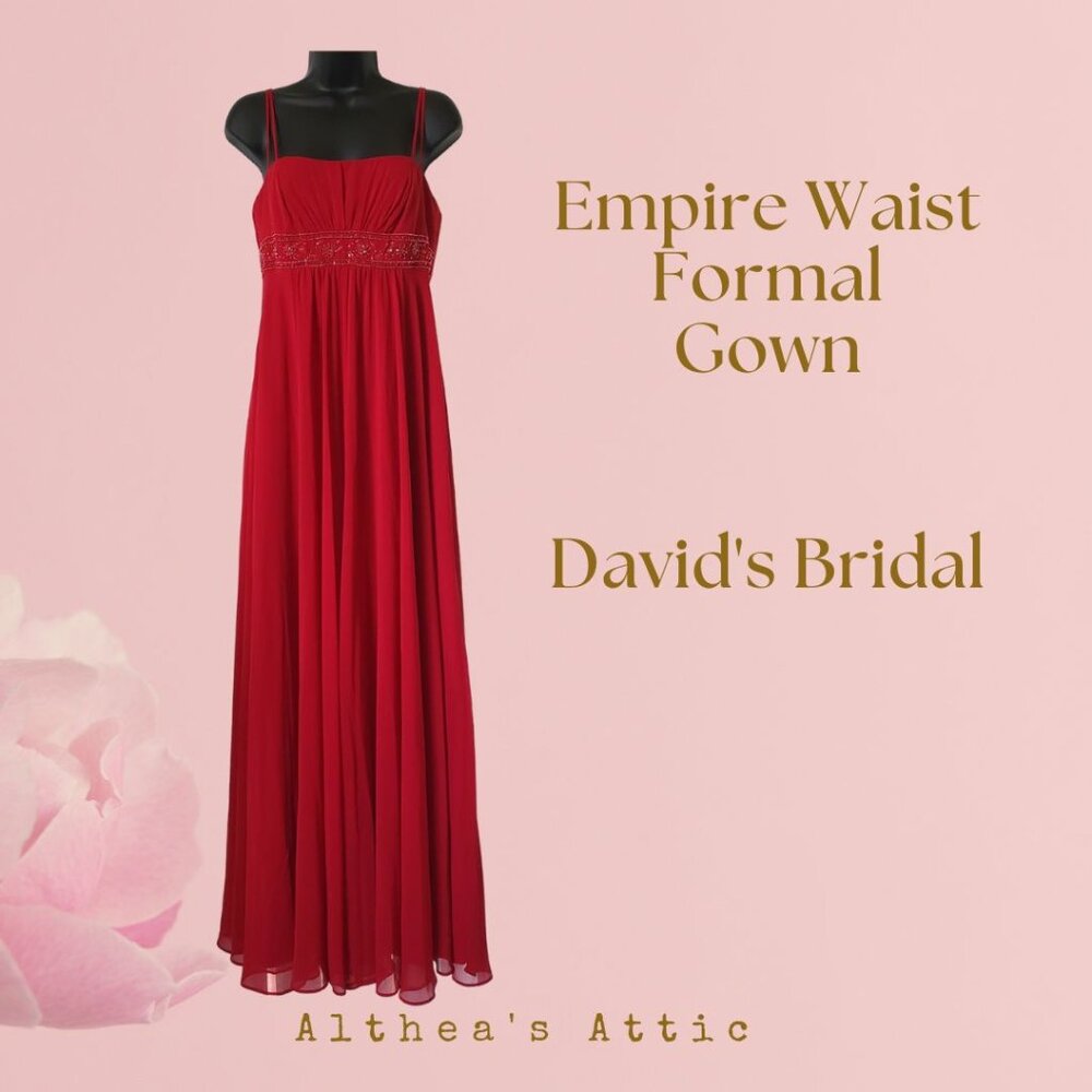David’s Bridal Spaghetti Strap Chiffon Dress